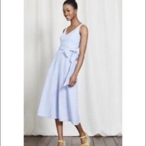 Boden Blue/White Stripe Wrap Midi Riviera Dress